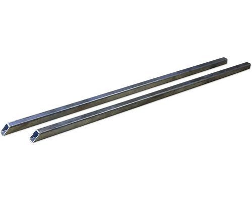 Tube carré à sceller dans le béton 100 x 3 cm lot de 2 argent Deux tubes carrés en métal
