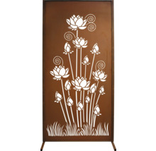 Élément décoratif brise-vue avec motif de fleur de lotus pour l''extérieur