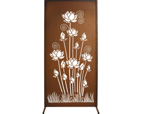 Élément décoratif brise-vue avec motif de fleur de lotus pour l''extérieur