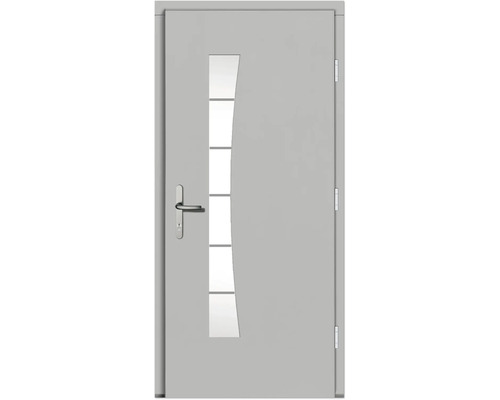 Haustür mit Glaseinsatz und Türgriff