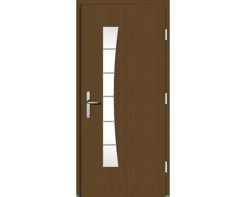 Porte en bois avec insert en verre et poignée de porte