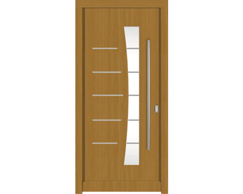 Porte d''entrée avec insert en verre et poignée