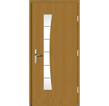 Porte en bois avec insert en verre et poignée