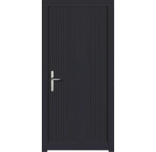 Porte d''entrée fermée avec rainures verticales et poignée de porte