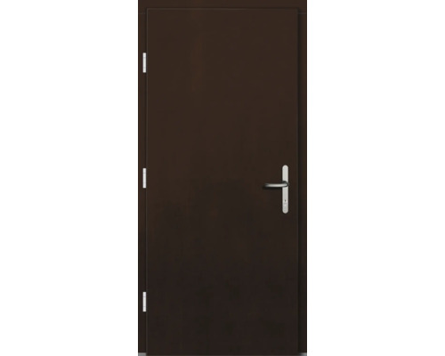 Porte intérieure marron avec poignée de porte argentée