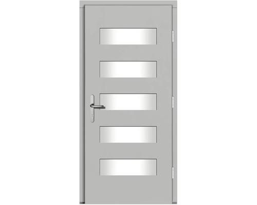 Innentür mit fünf rechteckigen Glaseinsätzen und Türgriff