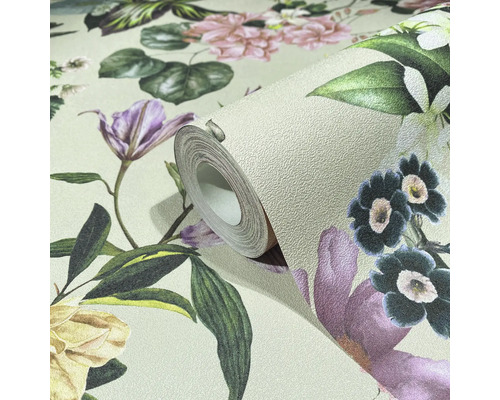 Rouleau de papier peint à motif floral