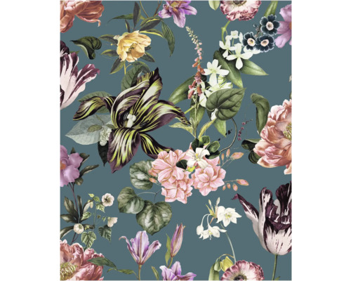 Vliestapete 47462 Flora Blumengrün rosa Blumentapete mit floralem Muster für die Raumgestaltung