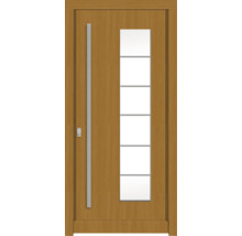 Holztür mit Glaseinsatz und Griff