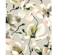 Papier peint à motif de fleurs de magnolia