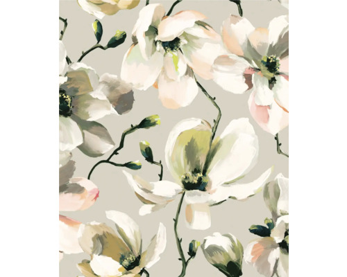 Papier peint à motif de fleurs de magnolia
