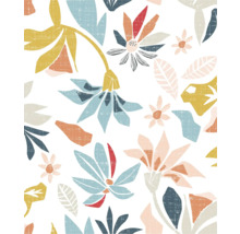 Blumenmuster mit verschiedenen Blüten und Blättern