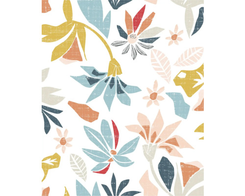 Blumenmuster mit verschiedenen Blüten und Blättern