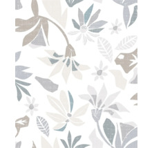 Papier à motif floral avec fleurs et feuilles
