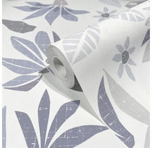 Tapetenrolle mit Blumen- und Blättermuster