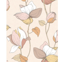 Papier peint à motifs floraux avec motif de magnolia