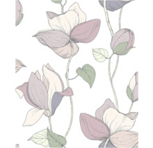 Blumentapete mit Magnolienblütenmuster