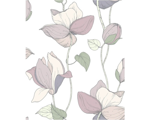 Blumentapete mit Magnolienblütenmuster