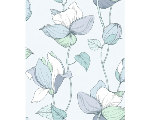 Blumentapete mit Magnolienblütenmuster