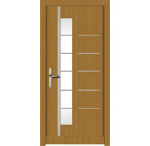 Holztür mit Glaseinsatz und Griff
