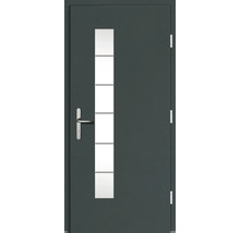 Porte d''entrée avec insert en verre et poignée en acier inoxydable
