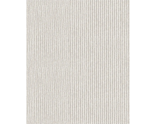 Papier peint intissé 47485 Flora aspect textile beige gris Papier peint à motif tricoté