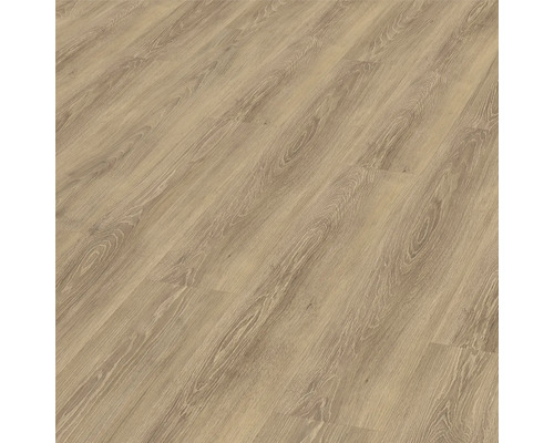 Vinylboden Capri Eiche braun Landhausdiele 1292 x 193 x 7,5 mm Nahaufnahme eines Laminatbodens mit Holzoptik