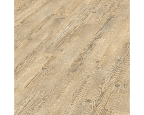 Vinylboden Morella Fichte vintage Landhausdiele 1292 x 193 x 7,5 mm Nahaufnahme von Paneelen mit Holzoptik für den Bodenbereich