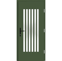 Porte extérieure avec insert en verre et poignée de porte noire