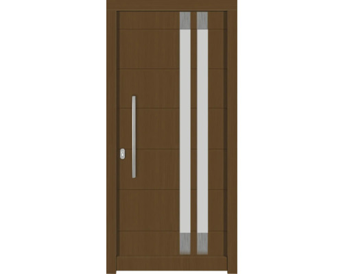 Haustür mit Glasausschnitt und Griff