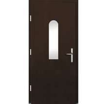 Porte d''entrée avec insert en verre allongé et poignée de porte