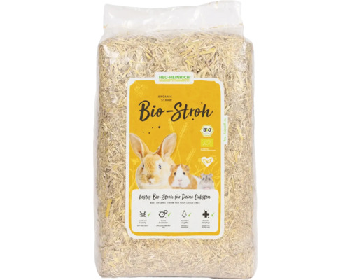 Litière HEU - HEINRICH paille bio 4 kg également adaptée comme complément alimentaire Litière HEU - HEINRICH paille bio 4 kg également adaptée comme complément alimentaire