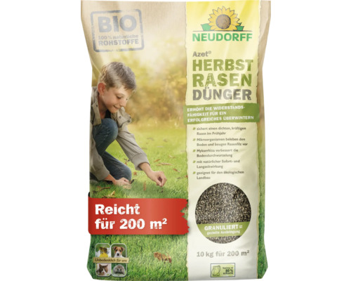 Engrais pour gazon d'automne Neudorff Azet 10 kg 200 m², engrais organique Engrais pour gazon d'automne Neudorff Azet 10 kg 200 m², engrais organique