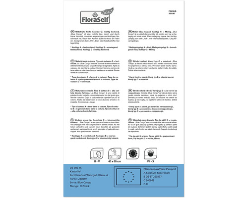 Informations sur les pommes de terre Blue Congo