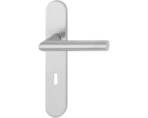 Poignée de porte sur plaque longue BB AnsaPro Rio Grande distance entre les trous 72 mm acier inoxydable brossé