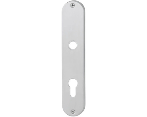 Paire de plaques longues AnsaPro Tigris cylindre profilé acier inoxydable mat Garniture de porte avec trou de serrure et trous de vis