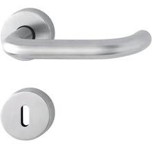 Poignée de porte en métal avec rosette de clé
