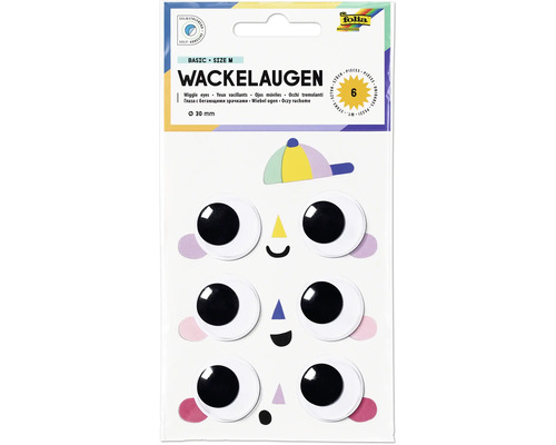 Wackelaugen Basic Size M Ø 30 mm selbstklebend 6 Stk.