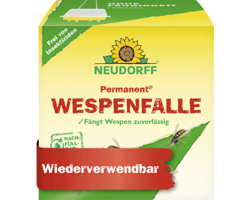 Wespenmittel Neudorff Permanent Wespen Falle, zum sicheren Abfangen von Wespen im Außen- und Innenbereich, zum Aufhängen oder Aufstellen Neudorff Permanent Wespenfalle, wiederverwendbar und insektenizidfrei