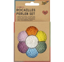 Set de perles rocaille multicolores dans un emballage