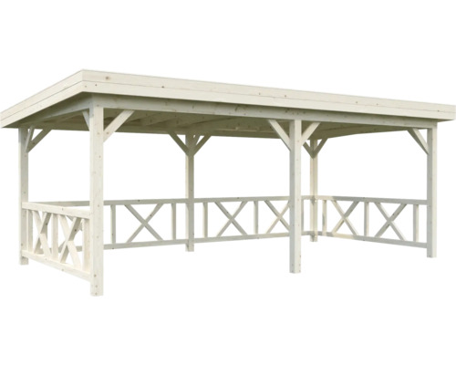 Pavillon de jardin en bois avec rambarde