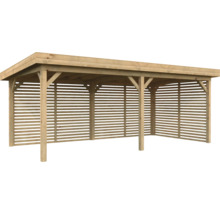 Carport en bois avec parois à lamelles pour l''extérieur