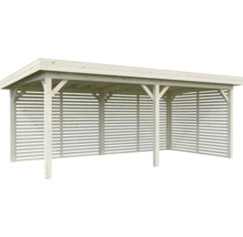 Carport en bois avec parois à lamelles pour l''extérieur