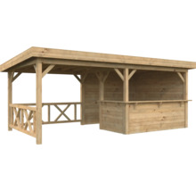 Pavillon de jardin en bois avec toit et comptoir