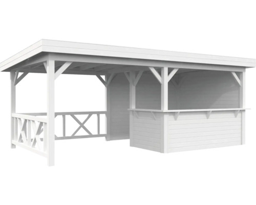 Pavillon de jardin en bois avec toit et comptoir