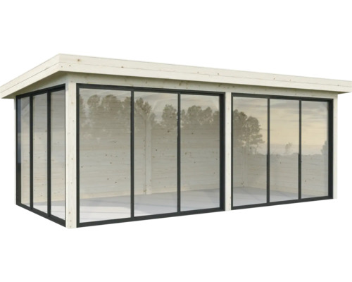 Holzgartenhaus mit Schiebetüren
