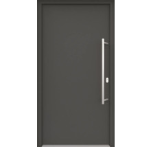 ARON HaustürBasic 3101 Aluminium-Kunststoff-Verbund RAL 7016 anthrazitgrau 1000x2100 mm einseitig flügelüberdeckend DIN Rechts inkl.Stoßgriffset,Innendrücker in Edelstahl,Profilzylinder mit 3 Schlüsseln
