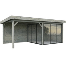 Abri de jardin en bois avec portes coulissantes