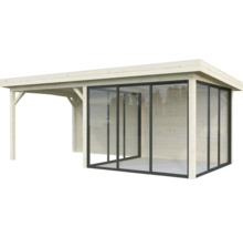 Abri de jardin en bois avec portes coulissantes