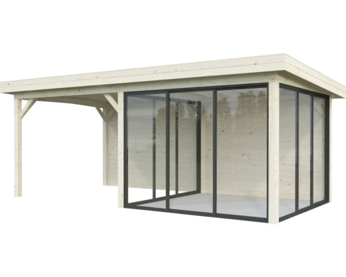 Pavillon Palmako Lenna Slide 16,6 m² Set 406 588 x 300 cm imprégné par immersion Abri de jardin en bois avec portes coulissantes